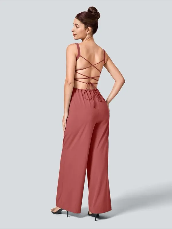 Halara 11HBB.- Breezeful™ Lace Up Pocket Quick Dry Casual Jumpsuit. - Image 2