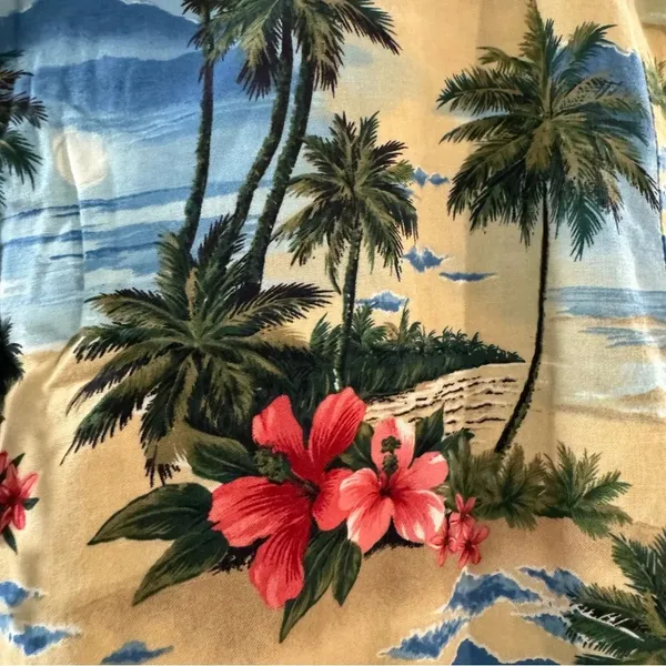 Vintage 100% Cotton Made in USA Hawaiian Tropical‎ Drawstring Pants small/medium - Image 4