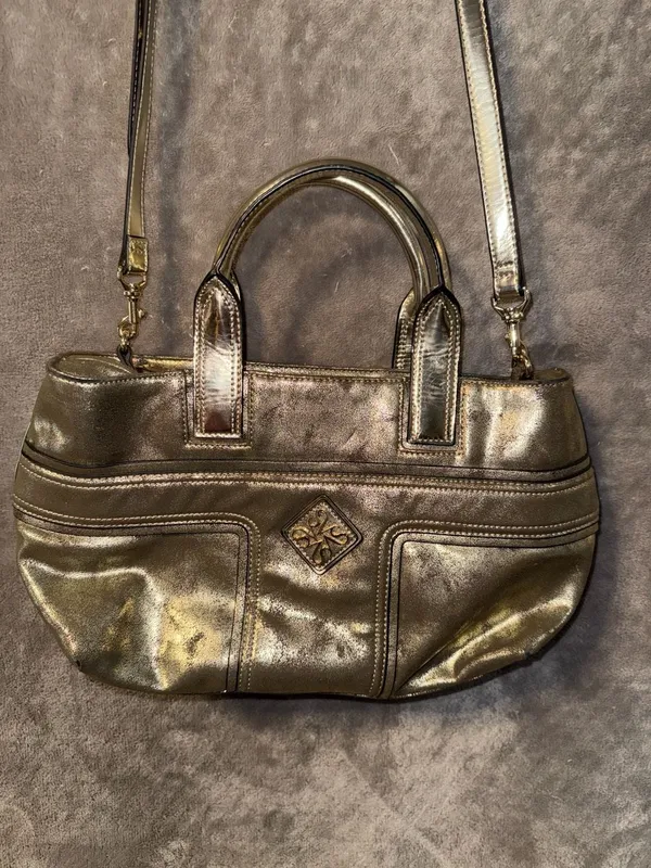 Simply Vera Vera Wang Metallic Gold Satchel with Removable Shoulder Strap - Image 2