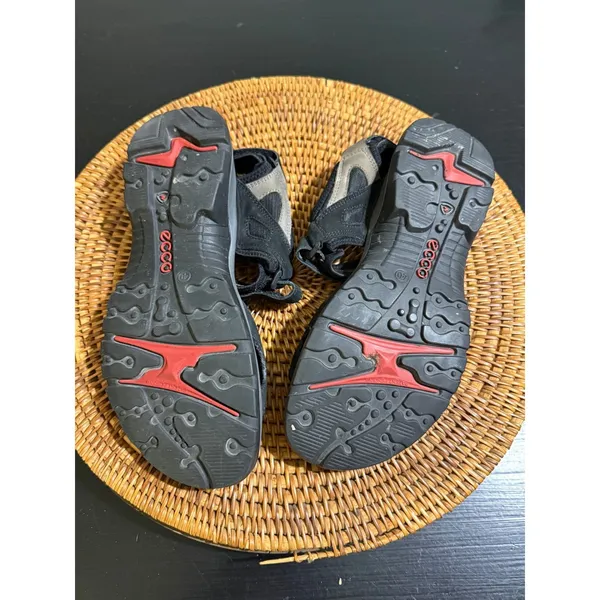 ECCO Offroad Hiking Sandals Womens 40 Black Gray Nubuck Strappy Walking Shoes - Image 5