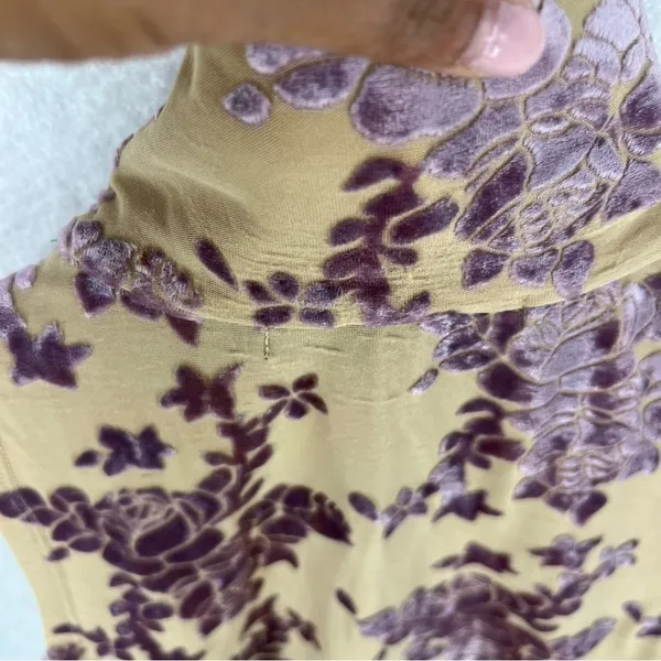 GUIHUA Floral Burnout Velvet Half Zip Mock Neck‎ Sleeveless Top Fairy Feminine - Image 12