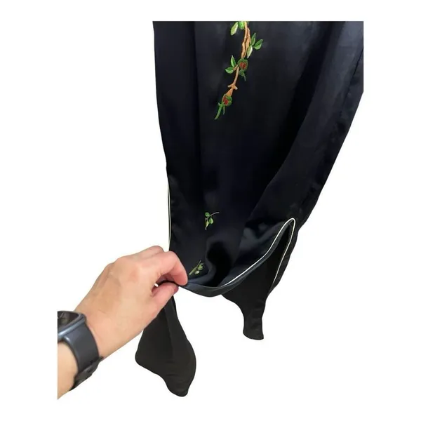 Oriental 100% Pure Silk Qipao Dress Size 32 (Small) Black Embroidered Cheongsam - Image 8