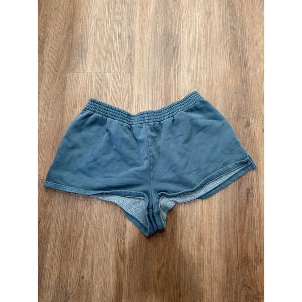 Tna sweatfleece Aritzia Women Blues‎ High Rise Sweat Shorts Side Slit Size xl - Image 2