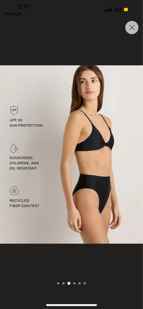 New Quince Italian High-Rise High-Leg Bikini Bottom Size Medium - Image 4