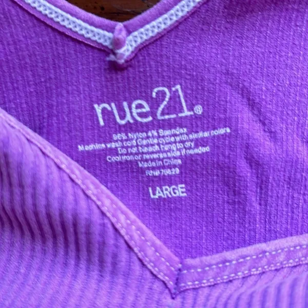 Purple ribbed tank‎ Size L NEW - Image 6