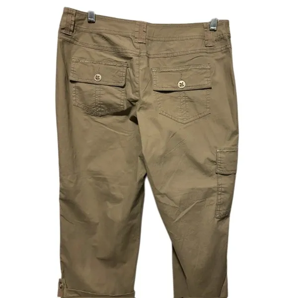 Cache Crop Cargo Pant Rhinestone Stud Adjustable Length Embellished NWT $98 Sz14 - Image 9