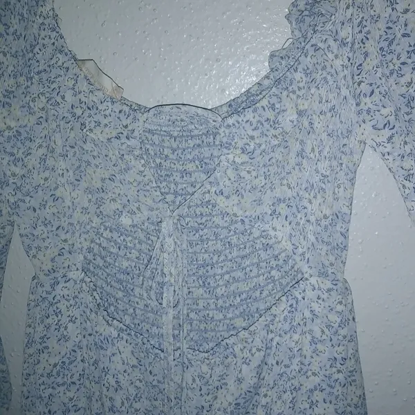 Altar'd State S Alissa Baby Blue Boho Floral Chintz Midi Maxi Dress - Image 4