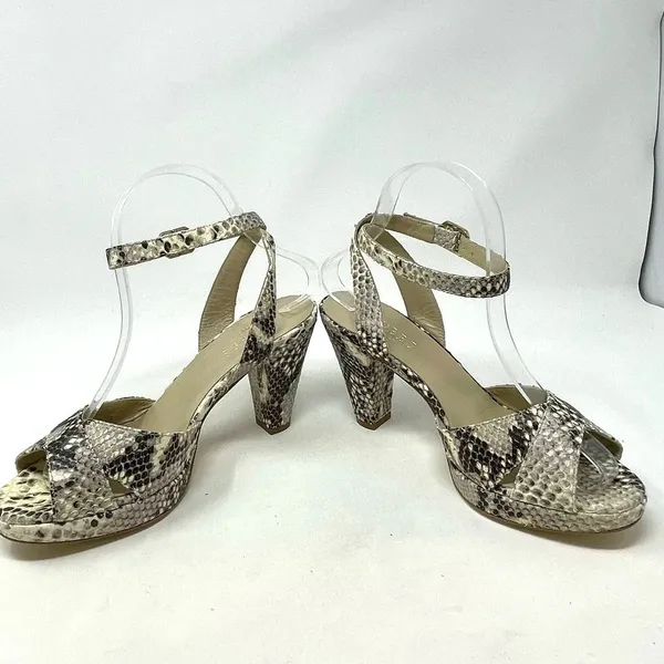 Hobbs London Snake Leather Vivienne‎ Heeled Sandals Size 37 / US 6 - Image 12