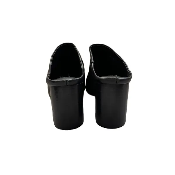 Steve Madden Barrie Addison Black Leather Mules Pointed Toe Size‎ 9 Chunky Heel - Image 4