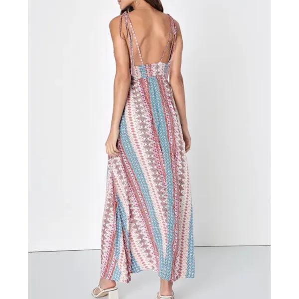 Lulus Maxin' Relaxin' Boho Beach Festival Tie‎ Strap Maxi Dress M Summer - Image 8