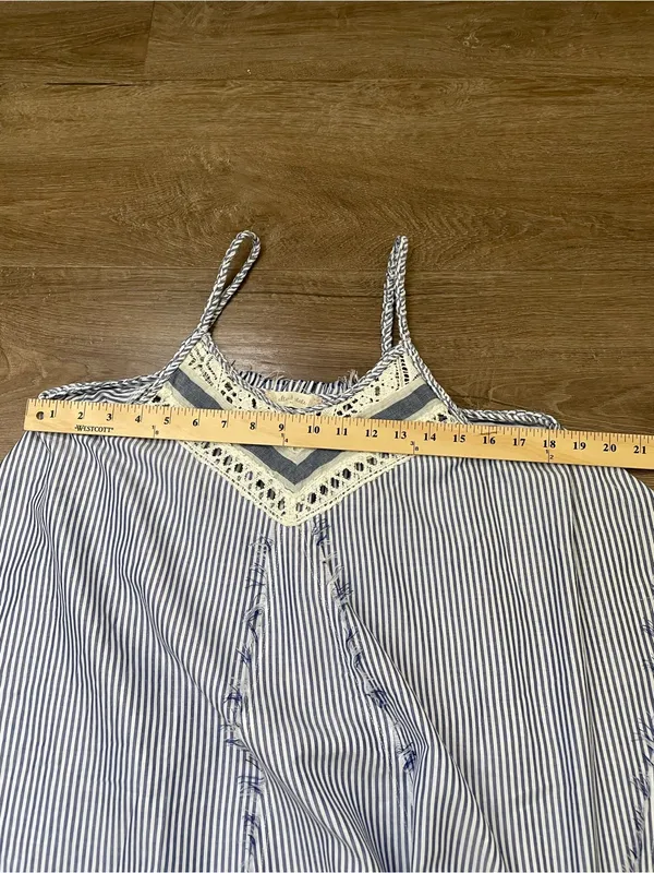 Altard State Flowy Striped Tank Top Size M Blue White Nautical Boho Summer - Image 12