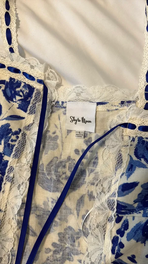 Sky to Moon Boutique floral ribbon top - Image 4