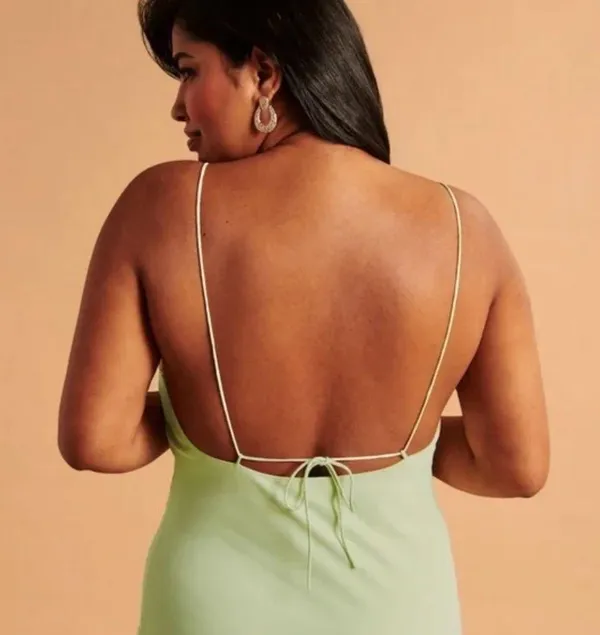 Abercrombie Neon Green Tie Up Maxi Dress NWT - Image 5
