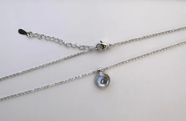 Simple style Adjustable Pendant Necklace for Women Silver - Image 2