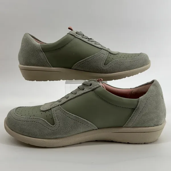 Vionic Karigan Casual Comfort Lace-Up Slip On Sneaker Sage Women 5 Leather Suede - Image 3