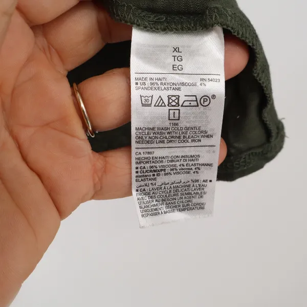 Old Navy T-Shirt Womens XL Luxe Olive Green Slub Knit Long Sleeve Excellent - Image 3