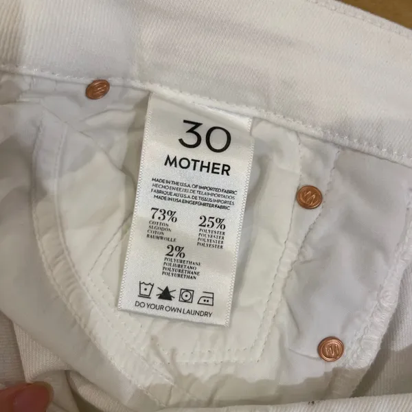 MOTHER The Looker Broken Mirror White Skinny‎ Jeans Women's Size 30 - Image 8