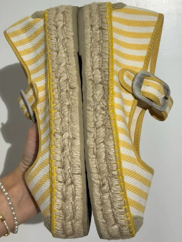 NWOT Free People Surfside 2.0 Espadrille Platform Mary Janes, Lemon Zest - Image 9