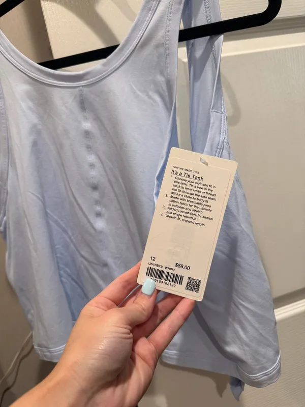 Lululemon It’s A Tie Tank Top Light Blue - Image 2