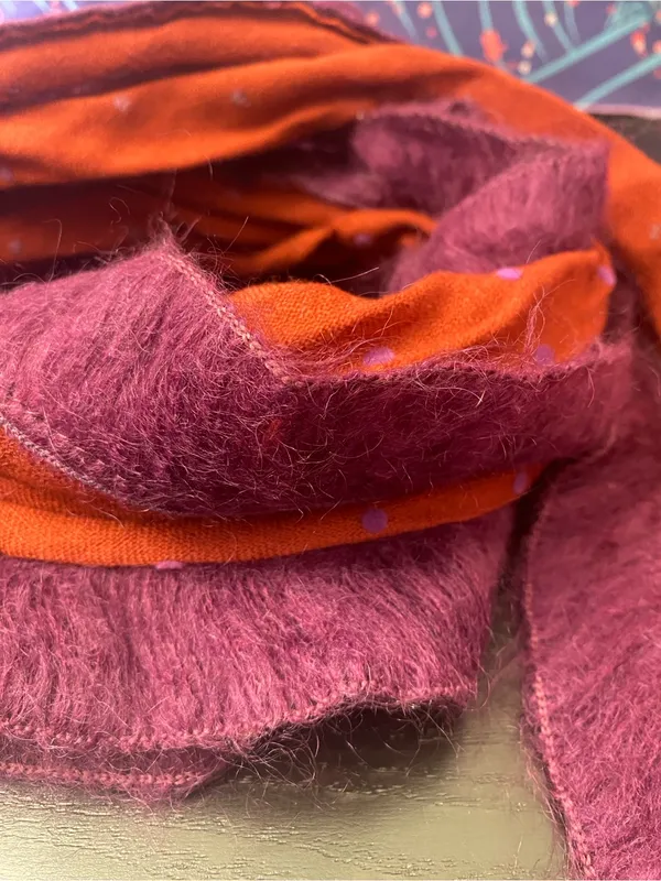 Purple and Orange Women's Scarf - Lightweight Fashion Wrap - Image 2