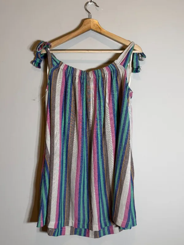Free People Off the Shoulder Striped Babydoll Mini Dress Womens XS Bohemian NWOT - Image 4