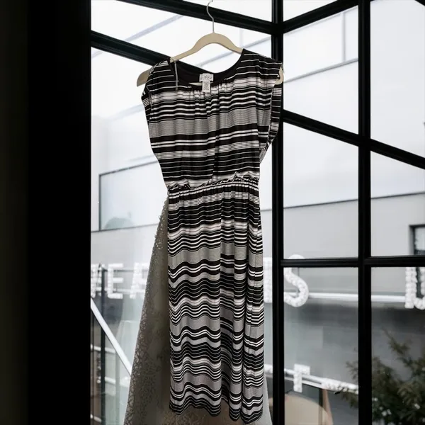 Stitch Clothing Co Womens Black White Striped Sleeveless Maxi Dress Large‎ - Image 2
