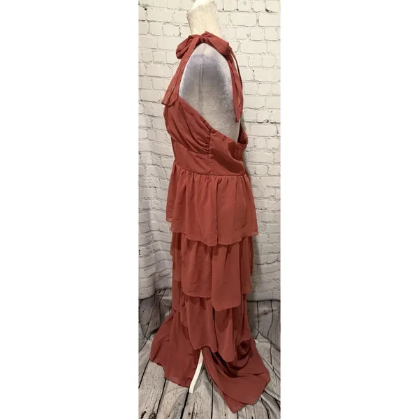 Lulus Elevated Vision Tiered Maxi One Shoulder Cocktail Dress Size XL - Image 4