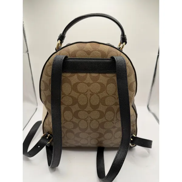 Coach Jordyn Backpack Women Medium Brown Beige Signature Coated Canvas Logo - Image 12