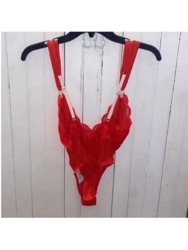 Free People HAH Cheap and Cheerful Bodysuit Blood Orange Size XS - Image 8