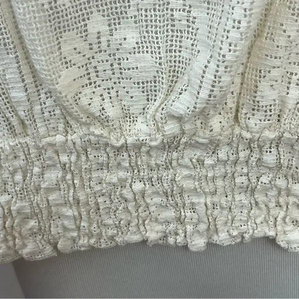 Anthropologie Vineet Bahl Iona Peasant Top Cream Lace Crochet M - Image 5