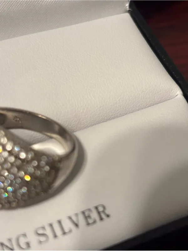 925 Sterling Silver Cubic Zirconia Dome Ring, Size 8 - Image 5