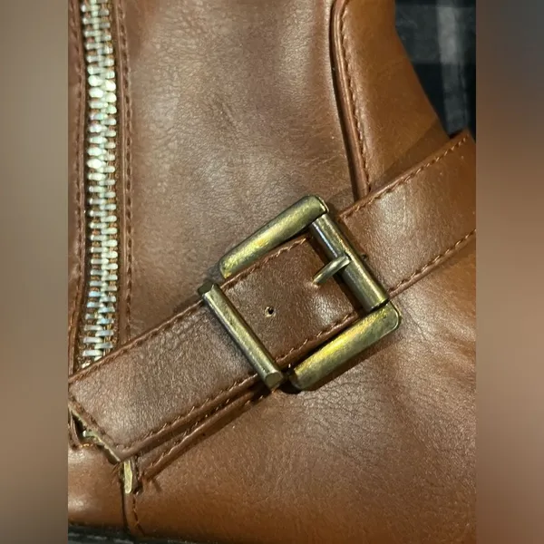 Wild Diva Mid Calf Cognac Boots - Image 3