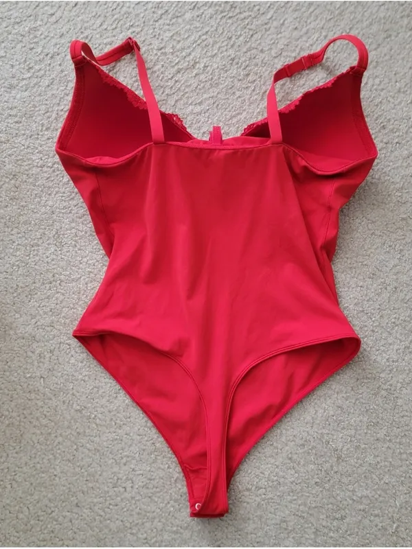 SKIMS Fits Everybody (G14) Lace Push Up Bodysuit RARE Cayenne Red Size XS NWT - Image 3