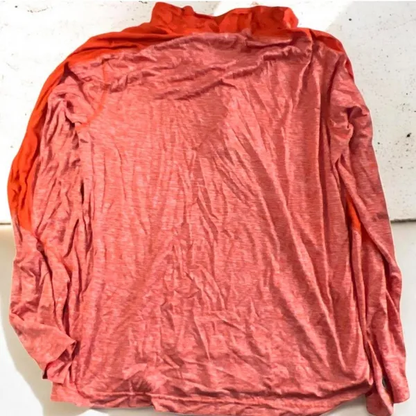 Medium Orange and white Orioles quarter zip long sleeve shirt, Used #320 - Image 2