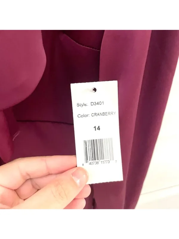 NWT Alexia Admor Brooklynn Midi Fit and Flare Dress Size 14 Cranberry Satin - Image 4