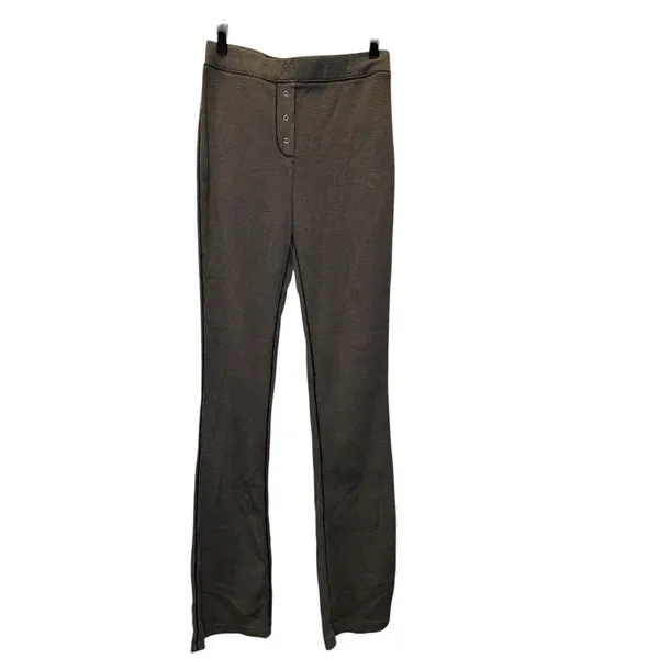 Intimately Free People Womens Thermal Pants Black High Rise Slim flare Lounge XS - Image 2