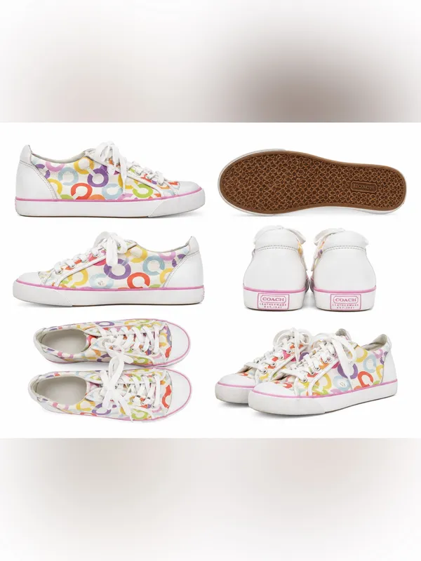 Multicolor Circle Print Women's Low - Image 3