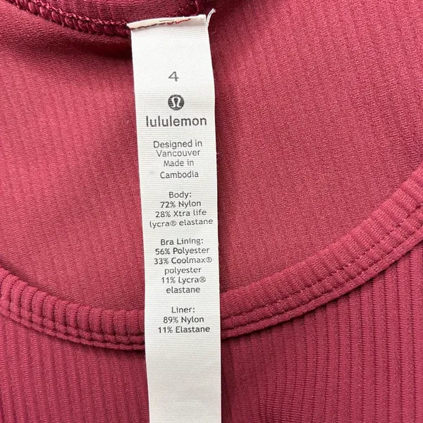 Lululemon Maroon Ribbed BodyCon Open Back Sleeveless Dress - Image 8