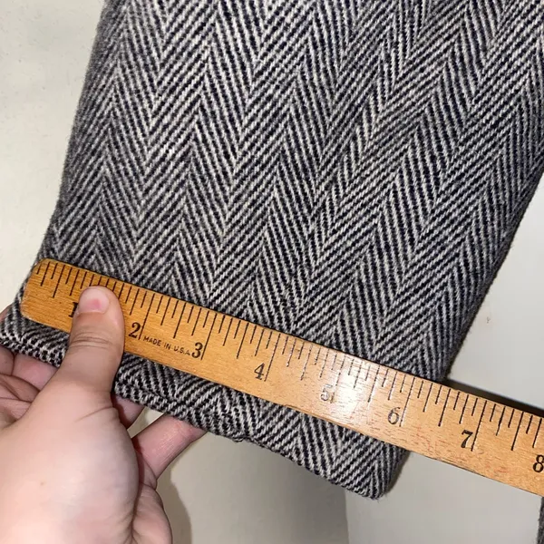 Vintage Union Made Abbmoore Wool Blend Grey Herringbone Coat/Jacket Made in USA - Image 5