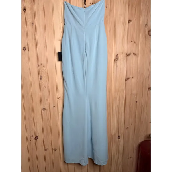 NWT Lulus Elegant Finesse Light Blue Pleated Cutout Maxi Dress Bridesmaid Size S - Image 6