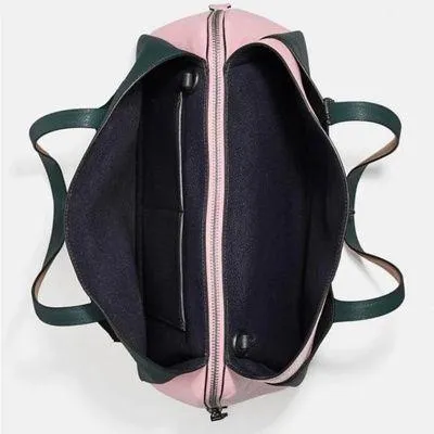 Coach Lora Carryall tote Colorblock in Pewter/Pine Green Aurora Multi Leather - Image 4