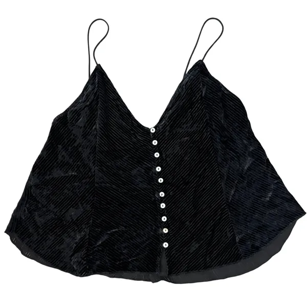 Intimately Free People Corded Velvet Cami Sz M Black Whimsigoth Fairy Grunge 90s - Image 4