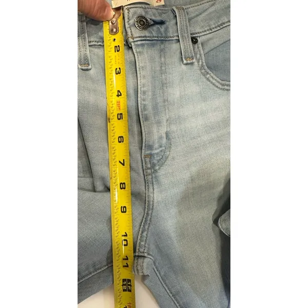 Levi’s 726 Flare Jeans Women's Size 29x30(actual 29) Light Blue Raw Hem Stretch - Image 8
