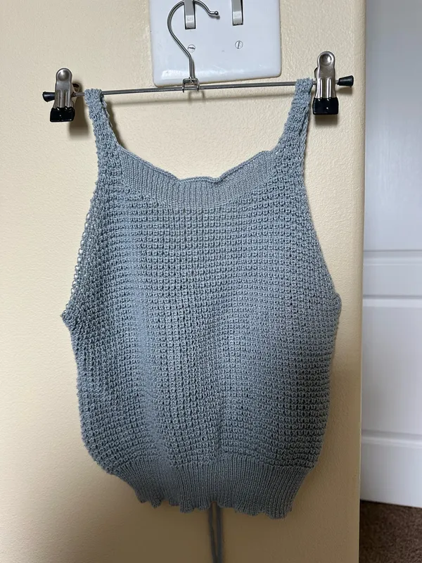 Knit Tank Top Blue - Image 2