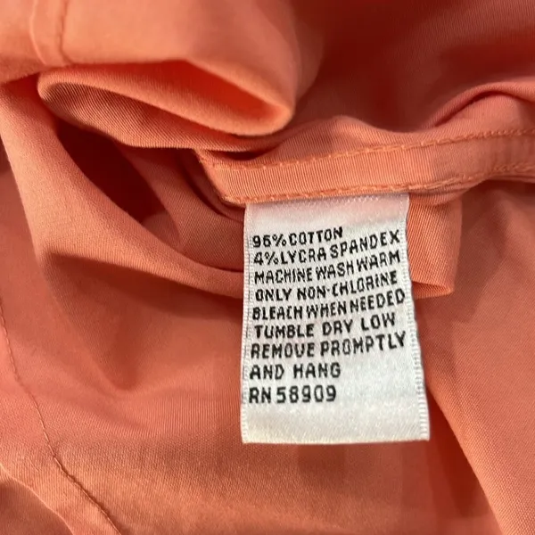 Alex Marie Peach Wrinkle Free Stretch Blouse 3/4 Sleeves Size 16 - Image 5