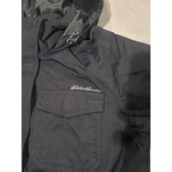 Eddie Bauer Travex Womens XS‎ Black Hooded Utility Field Jacket Rain Coat - Image 4