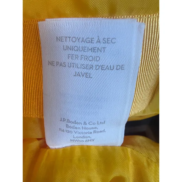 Boden Yellow Textured Tweed Coat colorful Button 14 preppy Y2K retro bright whim - Image 8