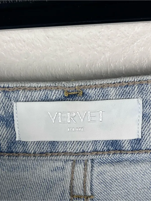 VERVET Light Wash High Rise Wide Leg Cargo Denim Jeans 25 Casual Neutral Boho - Image 3