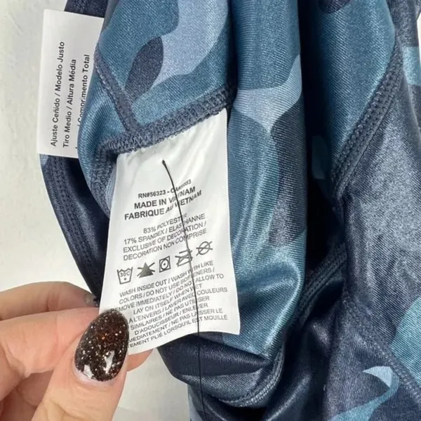 NWT One Dri-Fit Foiled Camo Print Leggings Thunder Blue Size Small S NEW - Image 12