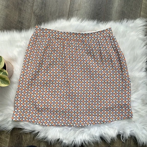 Promod French Designer Skirt Orange White Size 6 - Image 6